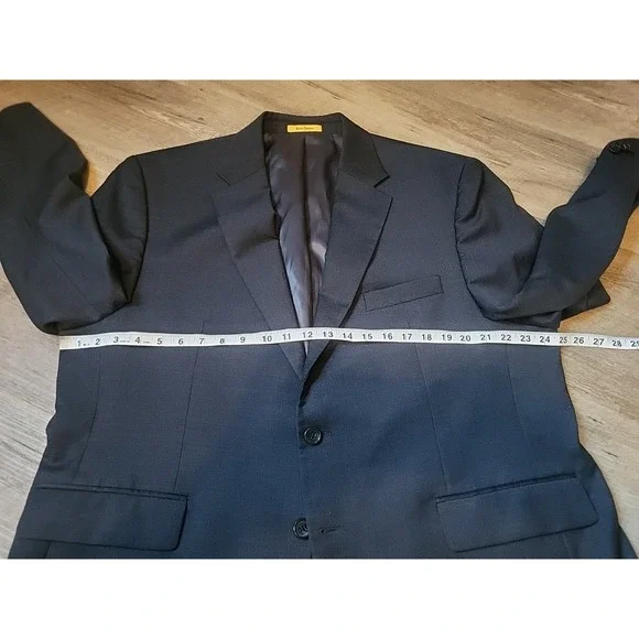 Hickey‎ Freeman Men's Suit Size 46S Black 98% Wool - Picture 3 of 9
